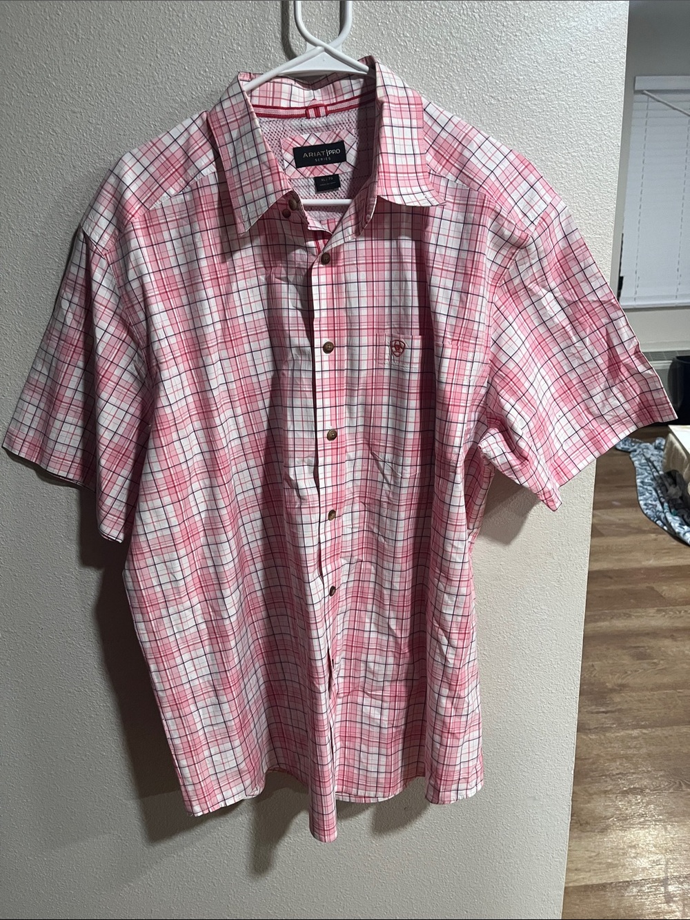 Ariat Pink Plaid Short-Sleeve Button-Down Shirt